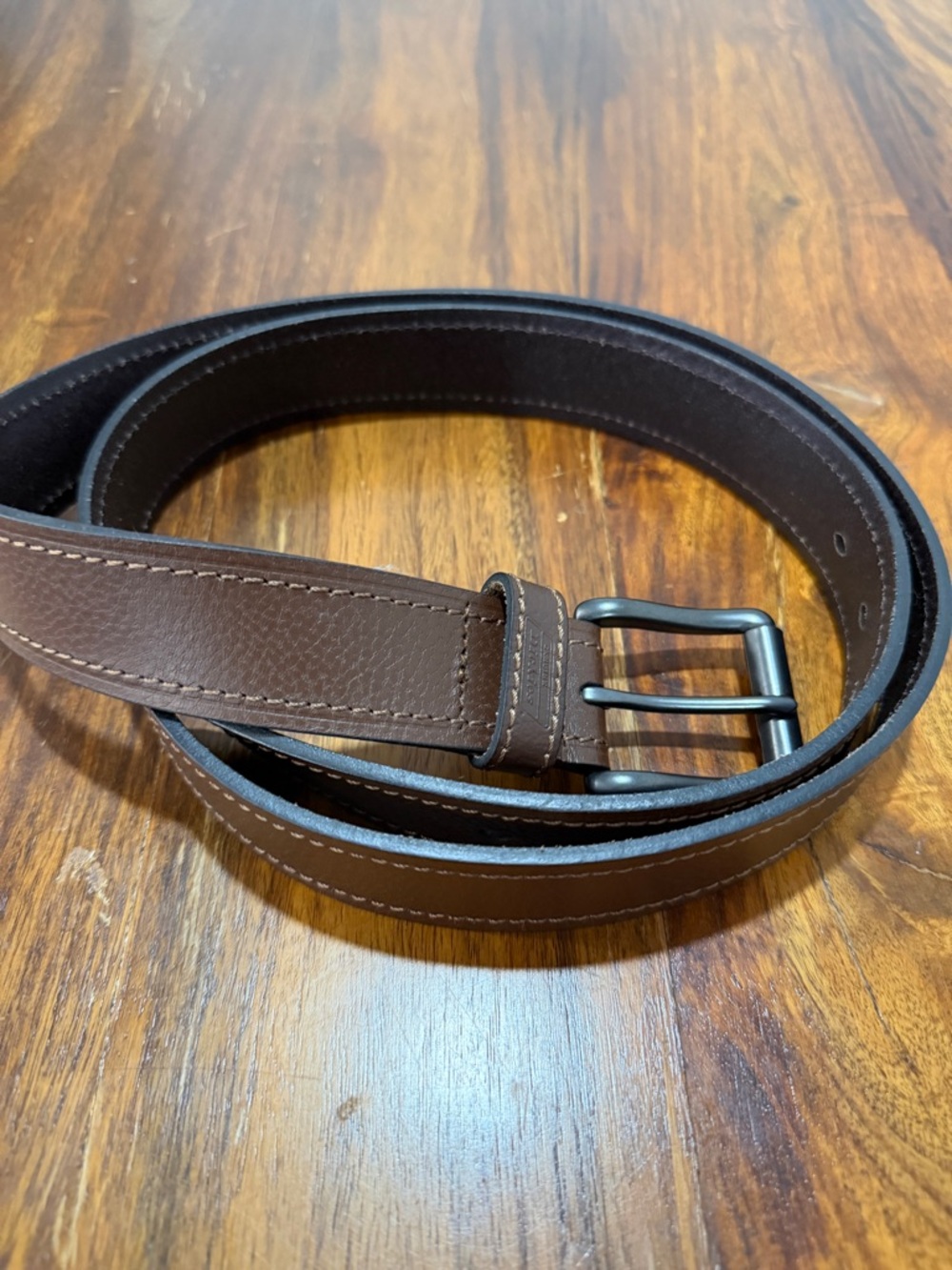 Dickies Brown Leather Belt 46-48 with Matte Black Buckle